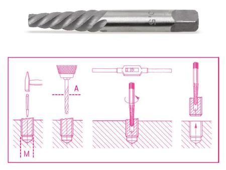 Utensileria & Ferramenta online - Estrattori-punte-maschi-filiere:  Estrattore per viti m 11-m14 beta 1430/4