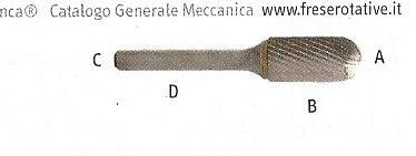 Fresa in Widia C 0606 mm.6x18 TG.3