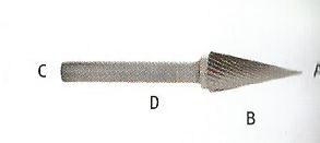 Fresa Rotativa In Widia Forma Conica Taglio 3