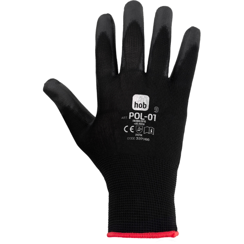 Guanto Poliestere Spalmato PU Nero TG. 8 CONF.12 Paia