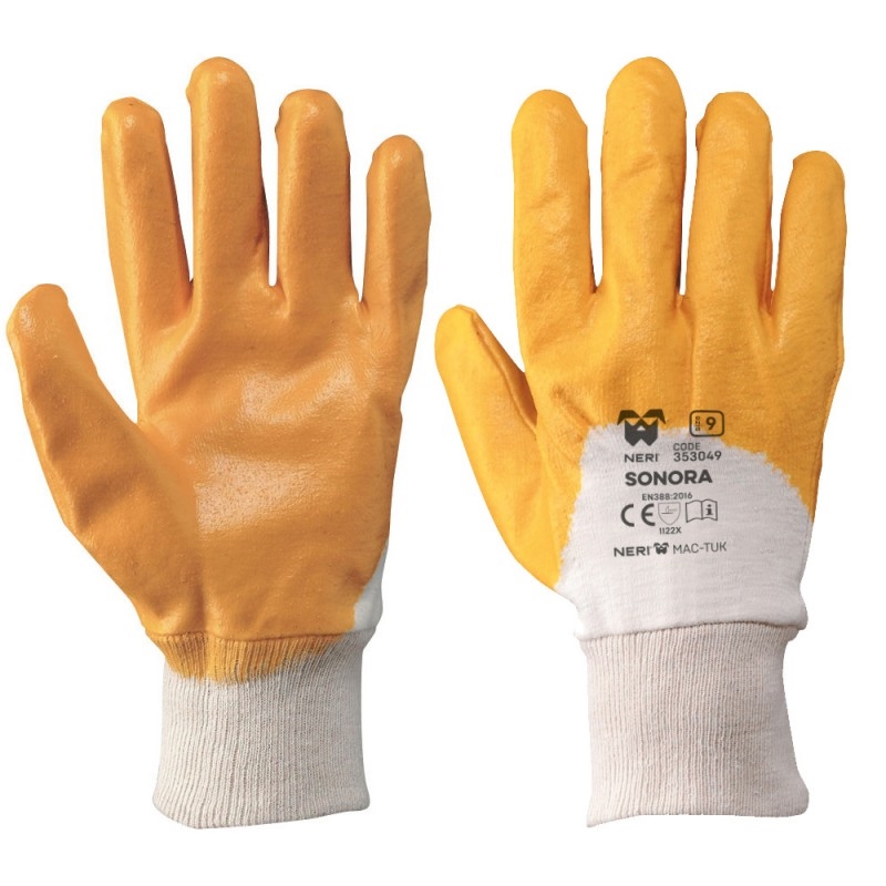 Guanti Poliestere Spalmato NBR TG 9 Giallo Conf. 12 Paia