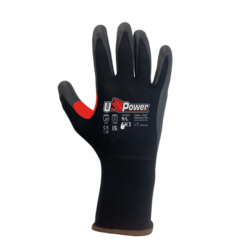 Guanti U-Power Flynt Nero Termico TG 9