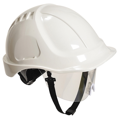 Elmetto ABS Portwest PW 54 Bianco con Sottogola E Visiera