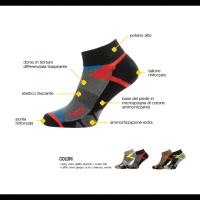 Calza Fassi Walk Ammortizzante Taglia Unica 39/46 2 Paia