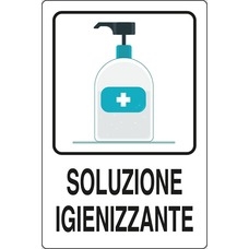 Cartello Alluminio CM 30X20 Soluzione Igienizzante