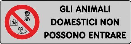 Adesivo CM 15X5 gli Animali Domestici NO Possono Entrare