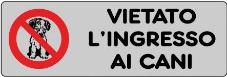 Adesivo CM 15X5 Vietato L'Ingresso ai Cani