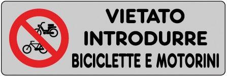 ADESIVO CM 15X5 VIETATO INTRODURRE BICICLETTE E MOTORINI