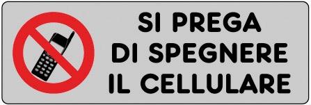 Adesivo CM 15X5 SI Prega di Spegnere il Cellurare