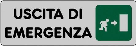 Adesivo CM 15X5 Uscita di Emergenza Destra