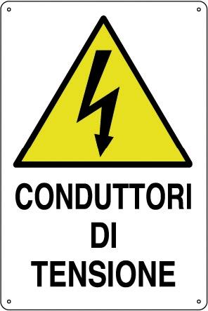 Cartello Alluminio CM 30X20 Conduttori in Tensione