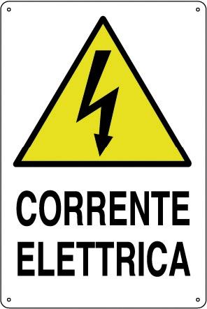 Cartello Alluminio CM 30X20 Corrente Elettrica