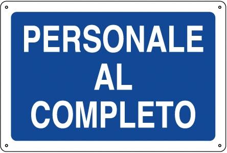 Cartello PVC CM 68X43 Personale al Completo