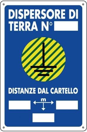 Cartello in Alluminio 30X20 4201210 Dispersore di Terra