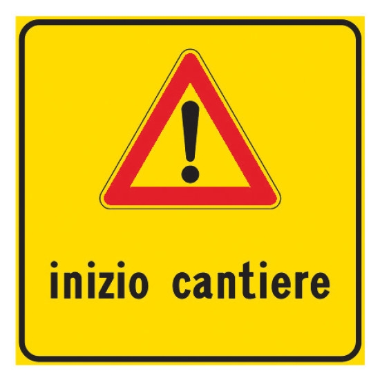 Cartello da Cantiere Rett. 60X60 Inizio Cantiere