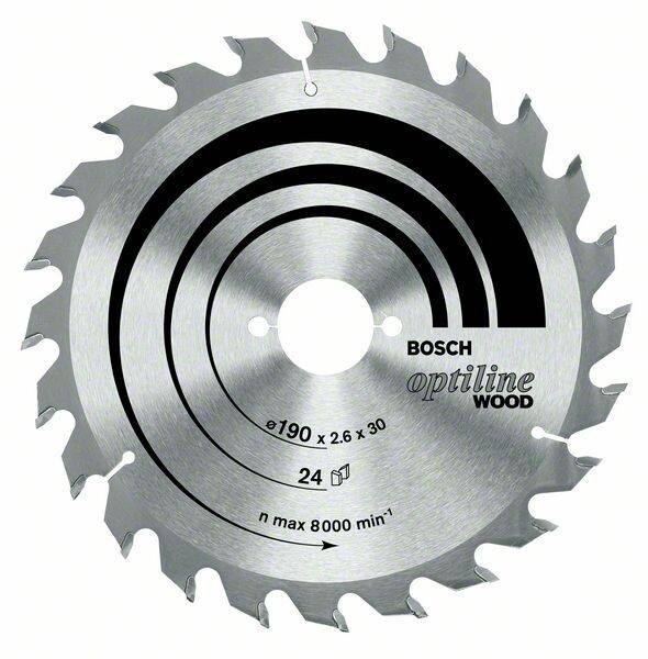 DISCO PER LEGNO BOSCH 190X2,6 24 DENTI