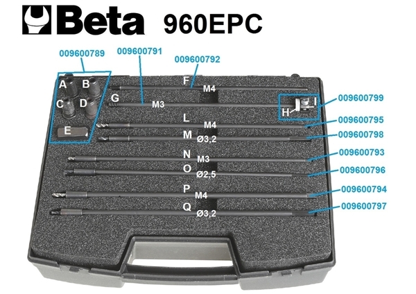 SET Utensili per Estrazione Elettrodi Candelette Beta 960EPC