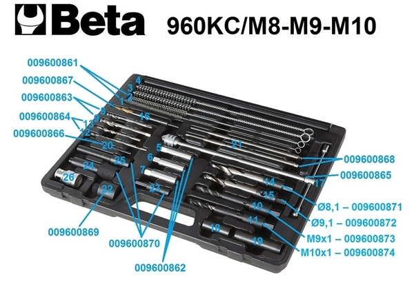 Assortimento Utensili Rimozione Candelette Beta 960K